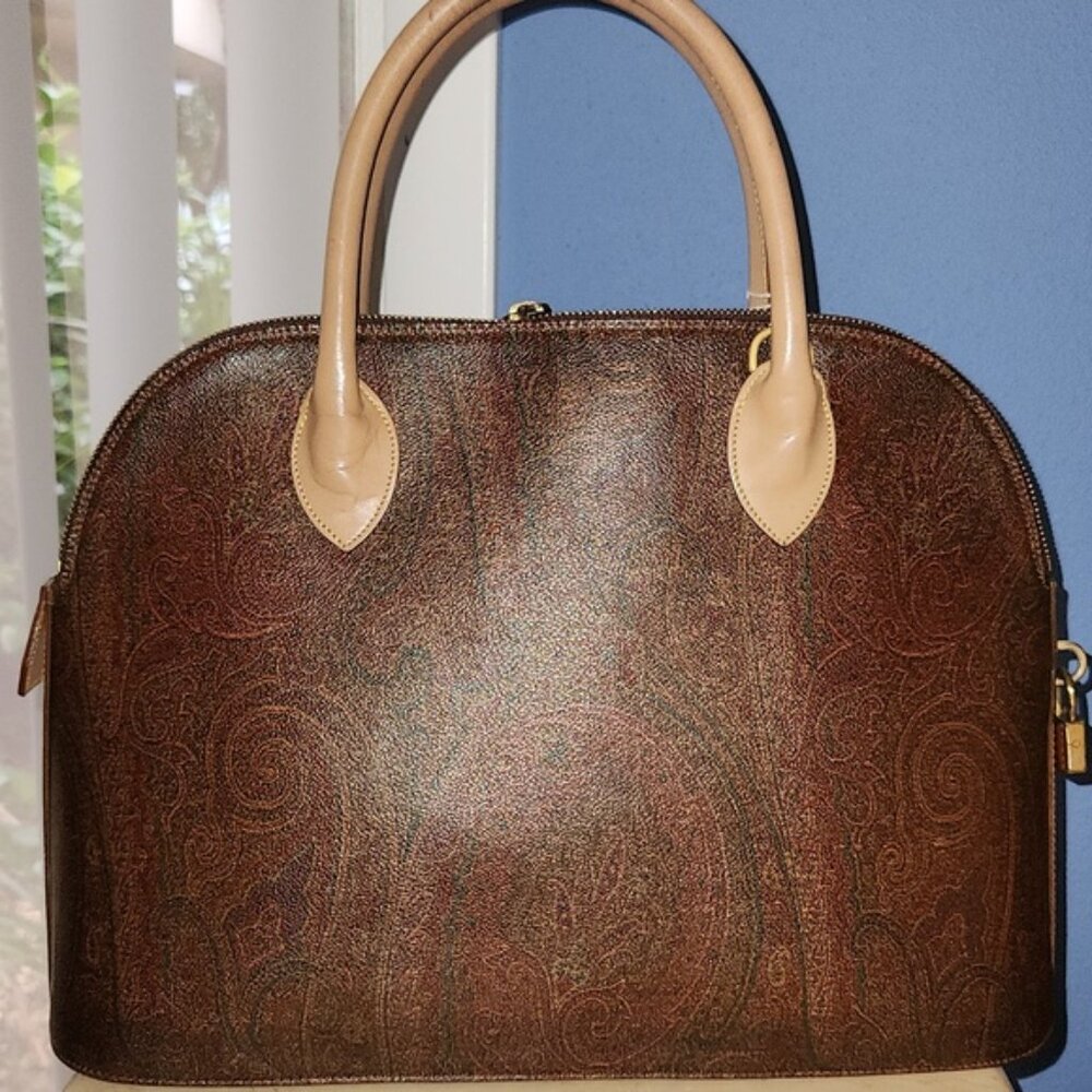 ETRO Dome Bugatti vintage satchel w/lock.